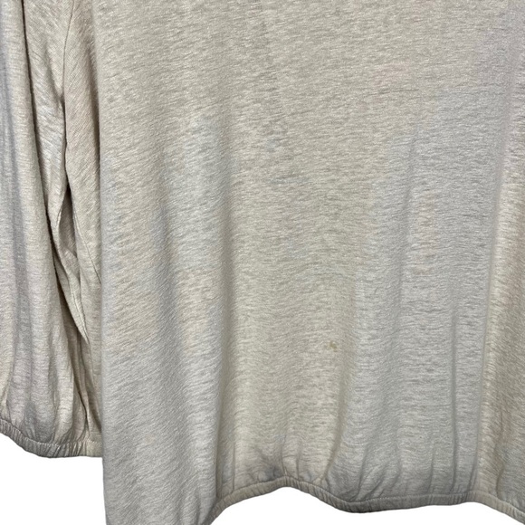 NWT CHICO’s tan pink crochet V neck blouse Chicos 2 Sz L - Picture 7 of 8